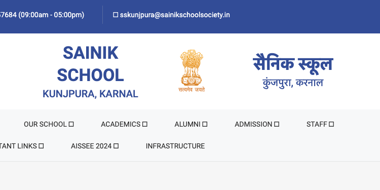 Sainik School Kunjpura, Karnal (Haryana) Announces Multiple Vacancies 2024 - Great Opportunity
